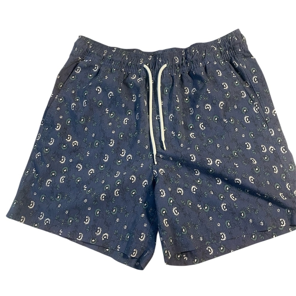 RSQ Blue Swim Trunks with Tropical Print Mens